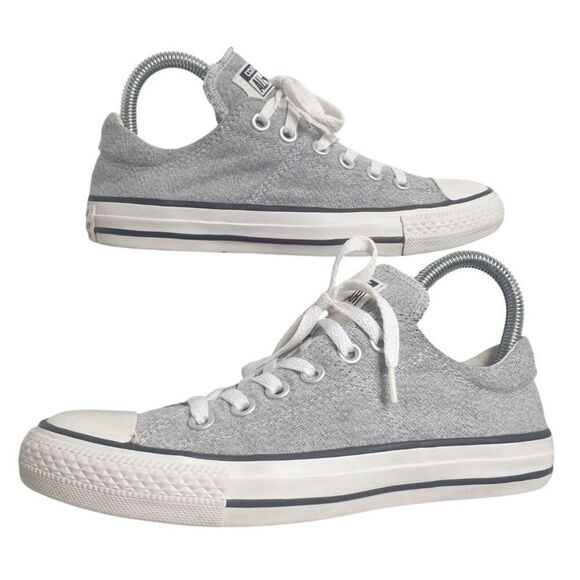 Converse Chuck Taylor All Star Womens 7 Gray Canvas Low Top Casual Sneakers - Picture 2 of 8